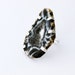 Geode Slice Ring Raw Crystal Agate Black and White Cocktail Jewelry Fashion