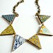 retro 60s and 70s print wooden bunting necklace