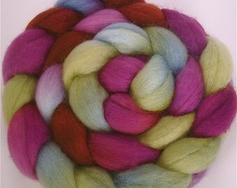 Handpainted BFL Wool Roving - 4 oz. POTTERY - Spinning Fiber