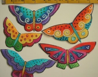 LAUREL BURCH Butterfly Fabric Appliques Flying Colors 8 Iron On RARE