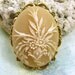 Cameo Brooch or Pendant Butter Caramel Floral