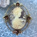 Cameo Brooch or Pendant with Smoke Topaz Accents
