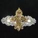 Fleur De Lis Hair Barrette Two Tone with Pearl Accents