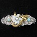Mermaid Hair Barrette Two Tone with Pearl and Turquoise Matrix Accents