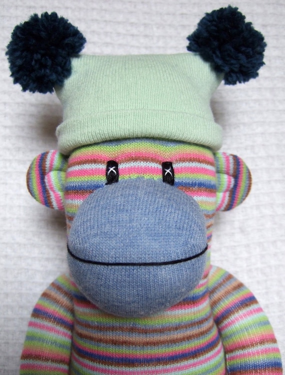 striped sock monkey