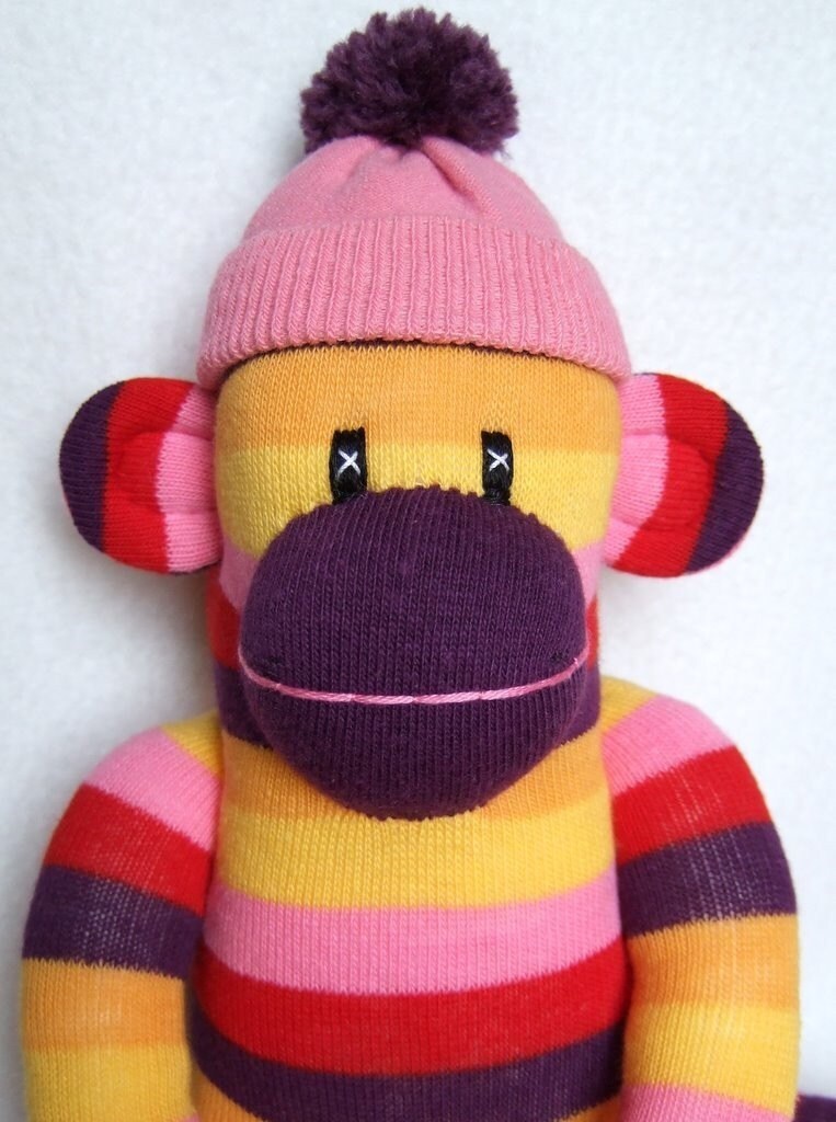 striped sock monkey