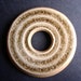Golden Champagne Wheel Thrown Stoneware Clay and Fused Glass Pendant or Necklace