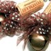 Ten Brown sheer with blue dots Recycled Corkament Christmas Ornaments