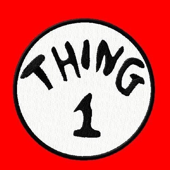 Set of Thing 1 and Thing 2 5 inch embroidered patches