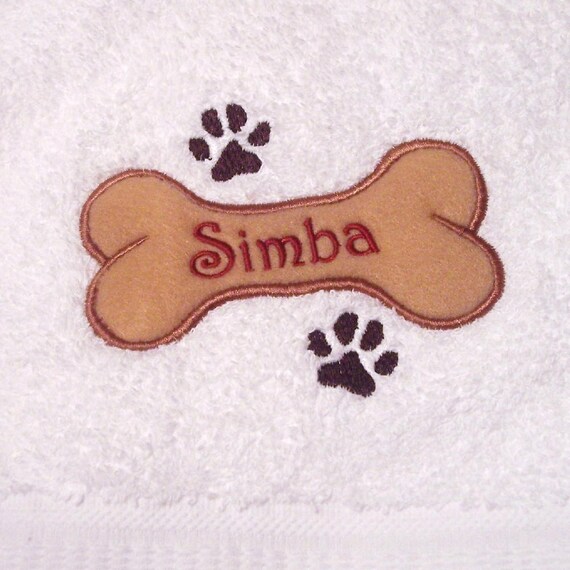 Personalized Embroidered Dog Bath Towel