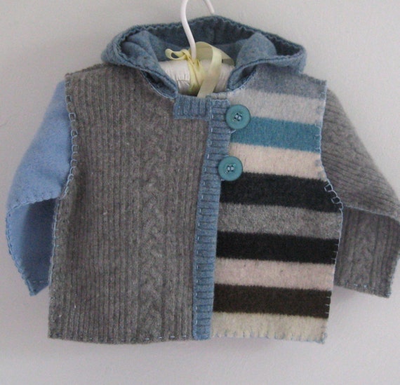 RON Baby Hoodie made from recycled materials 367 silver lining