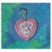 Romantic Heart Pendant Pink Blue and Silver