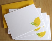 Lemon - Handmade Flat Note Stationery - Set of 6