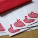 Pomegranate - Flat Note Stationery - Hand Printed - Set of 6