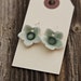 Earrings - Green Porcelain Flowers -ON SALE