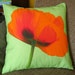 Poppy on Green Background 16 inch Pillow Cover