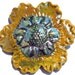 Large Raku Flower Focal - Shank Button