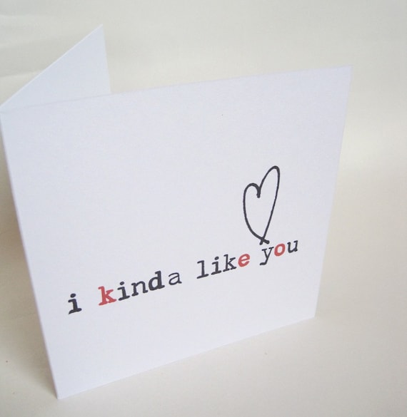 i kinda like you greeting card by Parsy on Etsy