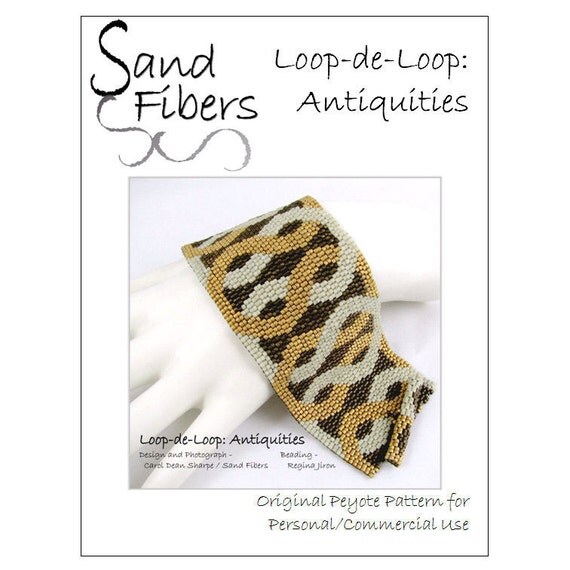 Peyote Pattern - Loop-de-Loop: Antiquities Peyote Cuff / Bracelet - A Sand Fibers For Personal/Commercial Use PDF Pattern