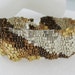 Corrugated Mixed Metals Color Ribbon Peyote Cuff (2531)