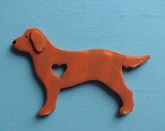 Golden Retriever Rustic Heart Dog