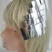 Avant Garde Silver Chrome Headpiece, Reflective Metallic Hair Accessory, Mod Hair Accessory, Pop Art Hair Clip