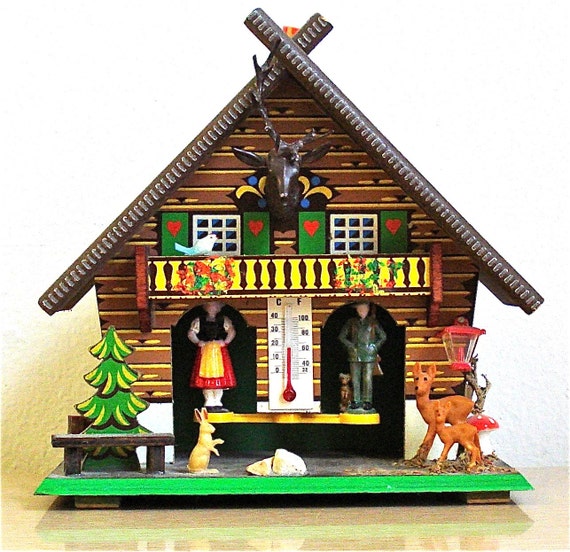 Toggili West German Weather House Thermometer Barometer