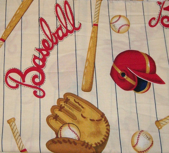 Baseball Cotton Fabric 1/2 yard