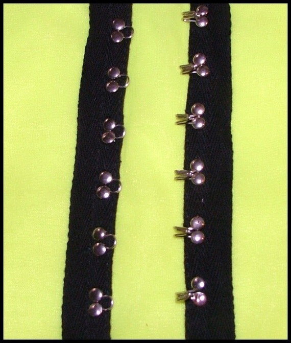 DIY Black Twill Hook and Eye Tape for Sewing and Crafts