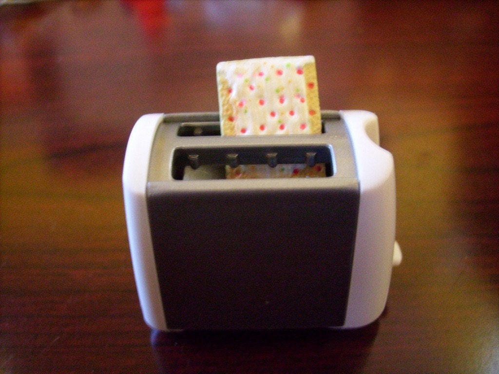 pop tart toaster art pin brooch