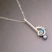 Silver Drop Pendant with iridescent filled shell shape with black fresh water pearl