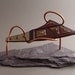 Glass Axe: Abstract Copper, Slate, and Glass Sculpture