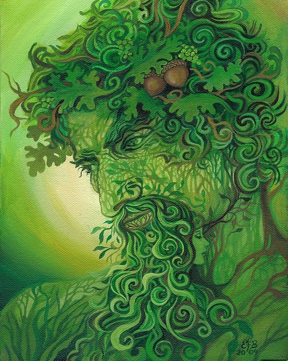 Green Man 8x10 Fine Art Print Pagan Mythology Forest God