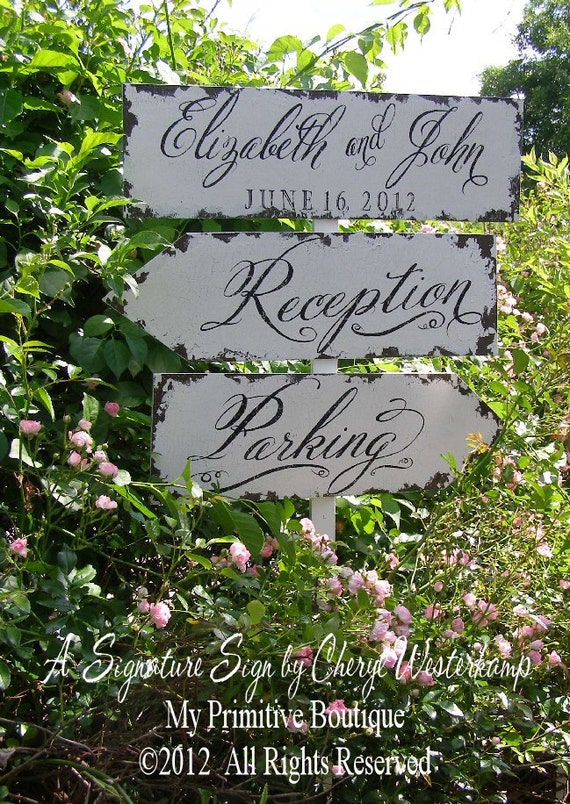 Vintage Wedding Sign Package. 3 Signs. Wedding Sign. Wedding