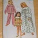 Sewing Pattern - Simplicity Child's and Girl's Pajamas in Two Lengths and Nightgown Pattern -- 1970