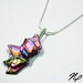 Abstract Wire Wrap Fused Dichroic Rainbow Glass Pendant 4