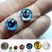 Glass Eyes - 10mm - Bright Blue Eyes Handmade Glass Taxidermy Doll Eyes Cabochons for Steampunk Jewelry and Pendant Making