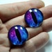Steampunk Glass Dragon Eyes 20mm Purple / Blue Cabochons for Steampunk Jewelry and Pendant Making