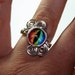 Adjustable Steampunk Wire Wrap Taxidermy Evil Rainbow Dragon Eye Ring