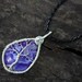 Tree of Life Pendant - Purple Lavender Agate Wire Wrap Sculpture with Black Leather Braided Necklace
