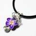 Perfume Pendant - PREMADE - Aromatherapy Wire Wrapped Purple Violet Polymer Clay Tropical Plumeria Flower