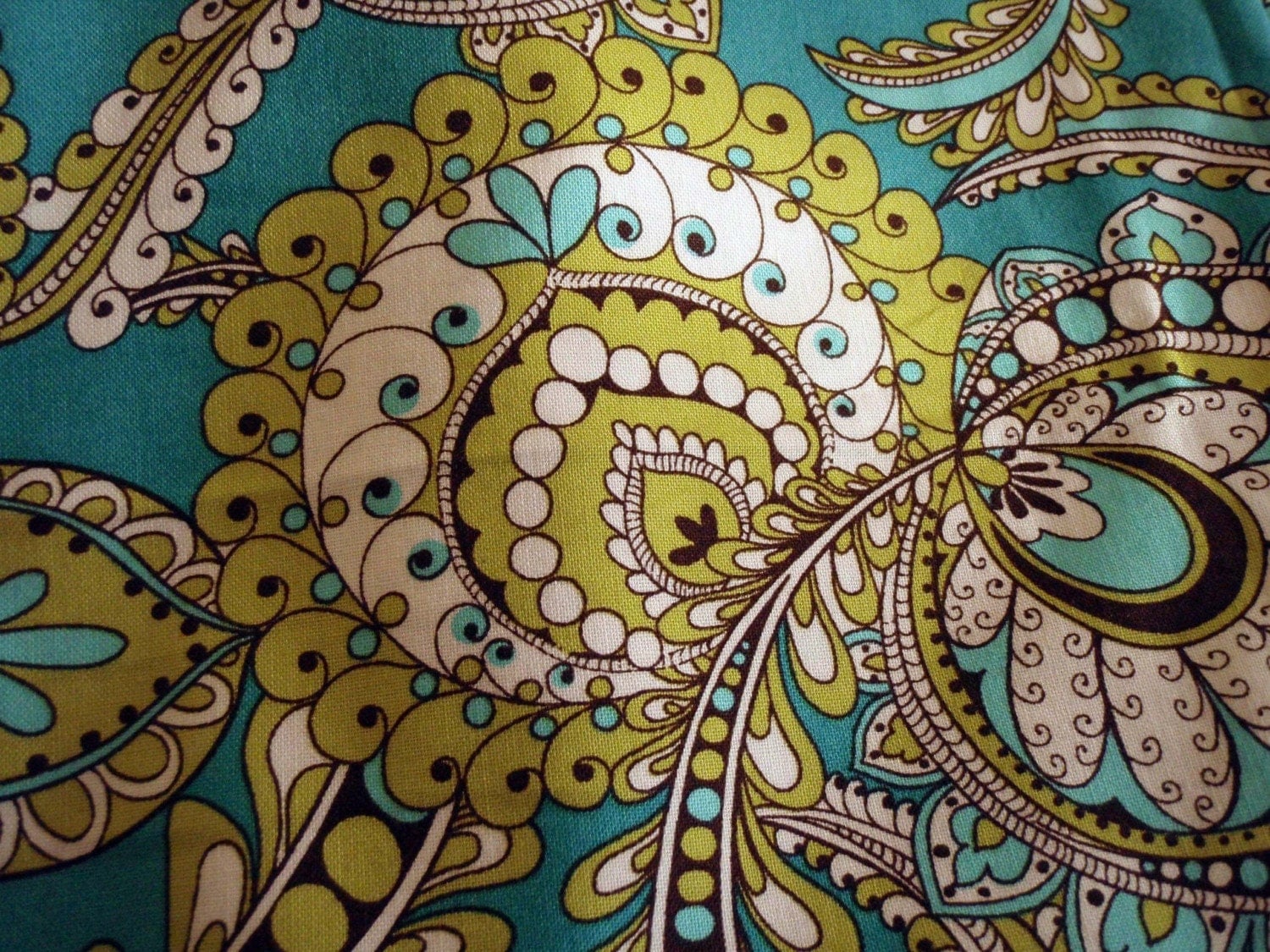 Vera Bradley Peacock Blue and green Paisley half a yard