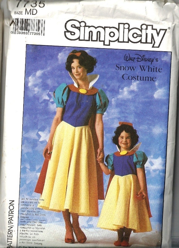 Disney Snow White Costume Misses Sewing Pattern Simplicity