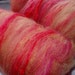 Drum carded and handpainted super soft BFL wool & silk batts, 3.8oz/107g