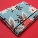 Wallet with Zippered Pocket -- Red and white floral on teal