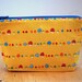 CLEARANCE- The small clutch / cosmetics case / hand bag --- Little mushrooms on yellow