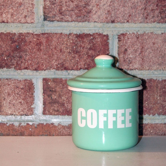 Seafoam green coffee canister
