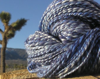 Hand Spun Yarn - Merino Wool, Tencel, BFL Wool (Blue Faced Leicester) - Royalty