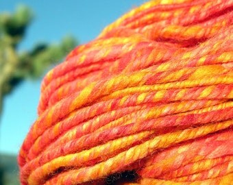 Hand Spun Yarn - Alpaca, Merino and BFL (Blue Faced Leicester) Wools- Rock N Roll