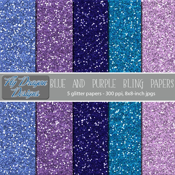 Download Blue Purple Glitter Paper Digital Printable by FlyDragonDesign